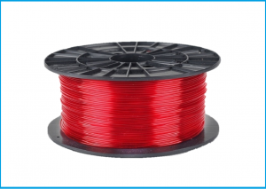 Filament PM tiskový materiál PETG transparentní červená 1,75mm - 3D filament transparent red (1)